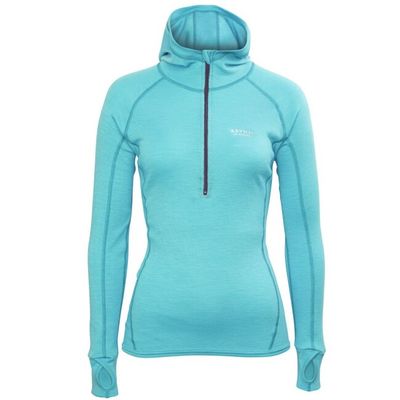 Brynje Classic Wool Lady Rib Shirt w/hood - aqua